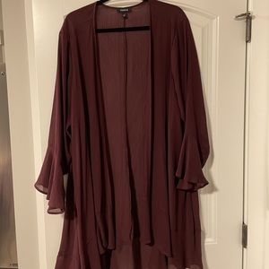 Torrid burgundy kimono size 1/2